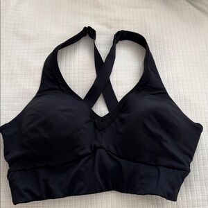 Athleta Black Crossback Sports Bra Size Medium Adjustable Straps